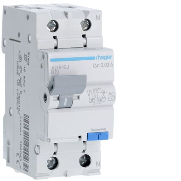 Differential circuit breaker P+N 10A/30mA, B, 4.5kA type AC image 1