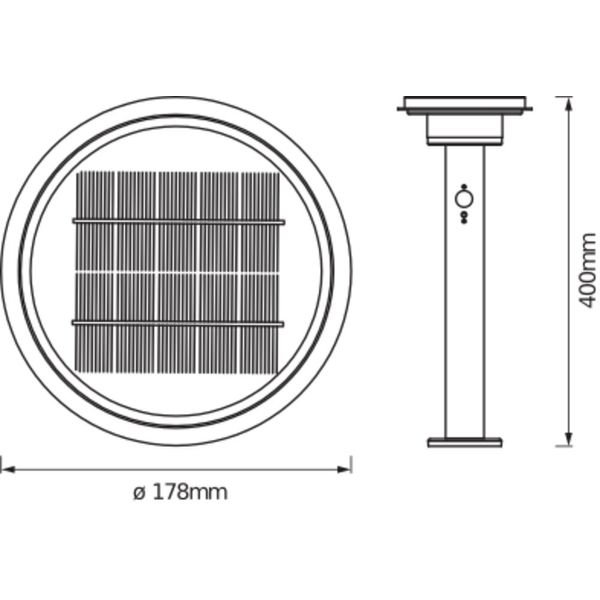 ENDURA® STYLE SOLAR DOUBLE CIRCLE 40cm Post Sensor Double Circle 6W St image 5