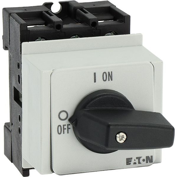 On-Off switch, P1, 32 A, service distribution board mounting, 3 pole, with black thumb grip and front plate image 8