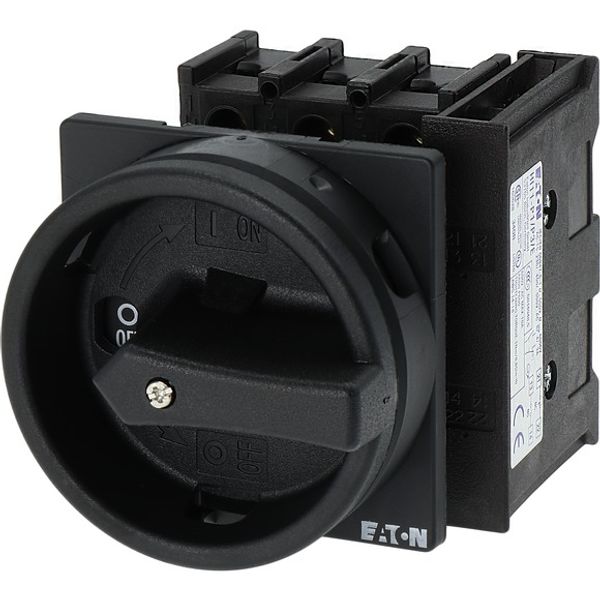 Main switch, P1, 32 A, flush mounting, 3 pole, 1 N/O, 1 N/C, STOP function, With black rotary handle and locking ring, Lockable in the 0 (Off) positio image 5