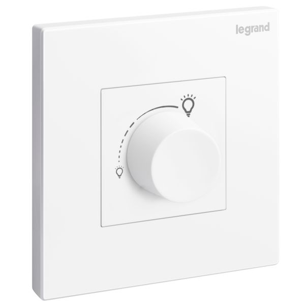 Galion - 1 gang 5 to 300 watts -incandescent or 5 to 75 watts led rotary dimmer -100-240 volts - 50/60 HZ -White image 1