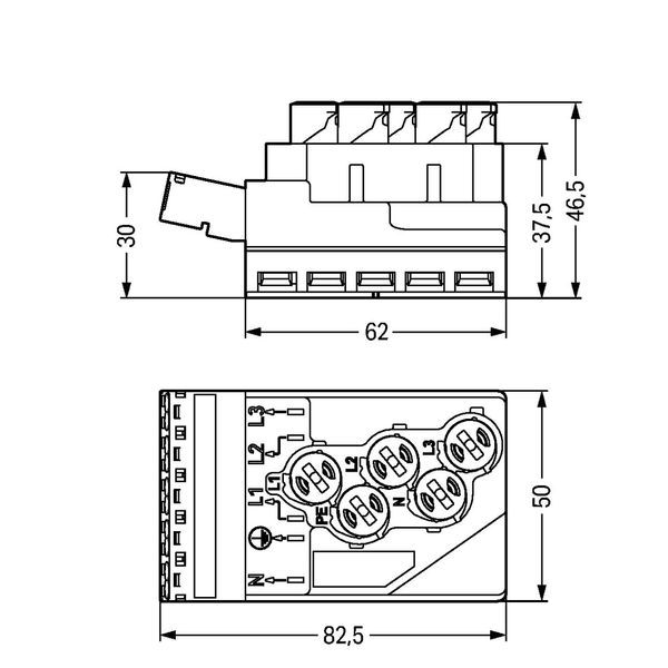 Supply module 5 x 2.5 mm² + 2 x 1.5 mm² 5-pole gray image 2