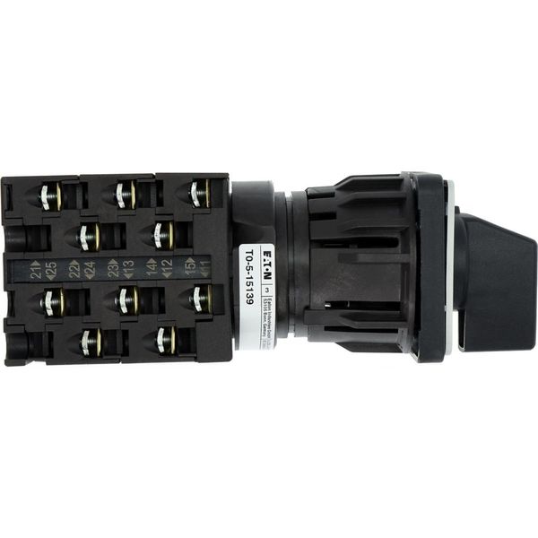 Step switches, T0, 20 A, centre mounting, 5 contact unit(s), Contacts: 10, 45 °, maintained, Without 0 (Off) position, 1-5, Design number 15139 image 34