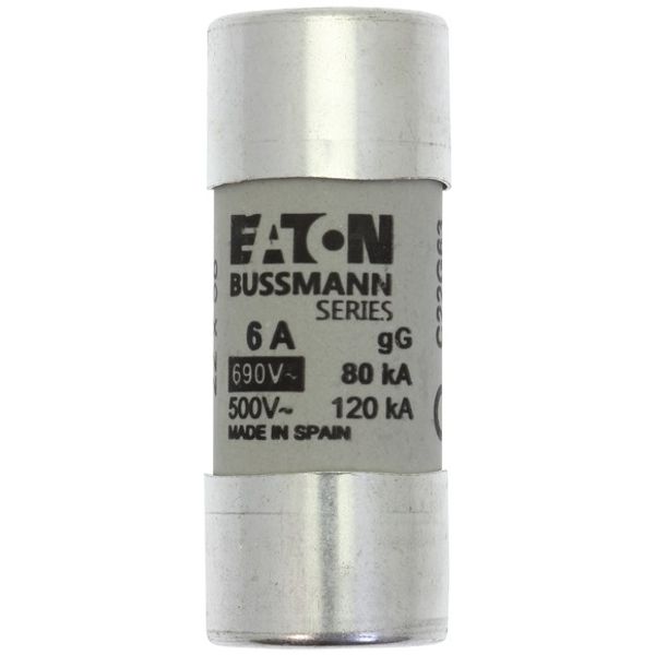 Fuse-link, LV, 6 A, AC 690 V, 22 x 58 mm, gL/gG, IEC image 2