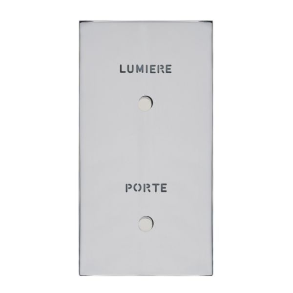 Art d'Arnould univers Epure illuminated push button 2 positions with Door and Light markings - mirror steel image 1