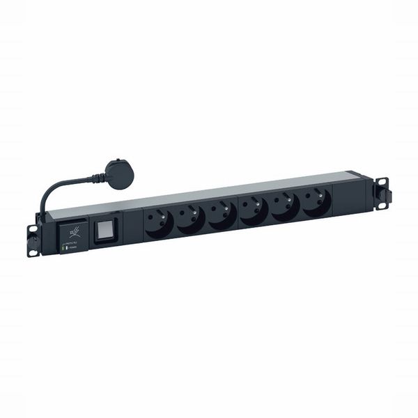 PDU 19 inches 1U 6 x 2P+E french standard with SPD image 1