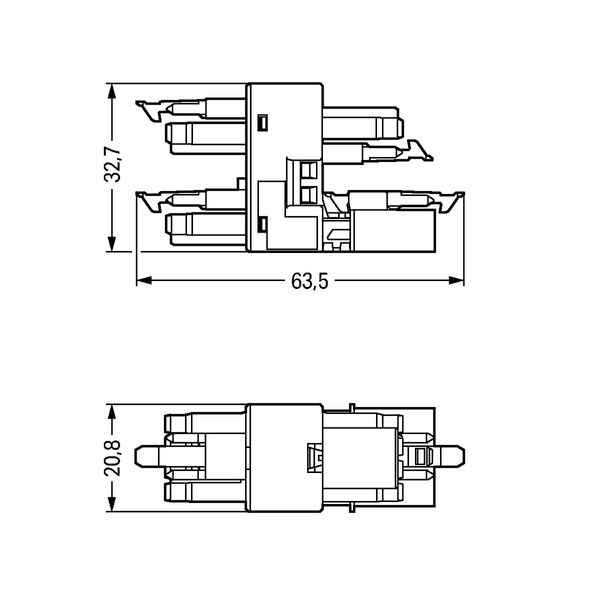 3-way distribution connector 4-pole Cod. B light green image 3