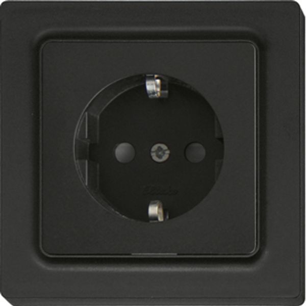 German Socket (Type F) DSS with socket outlet front in E-Design55, anthracite mat image 1