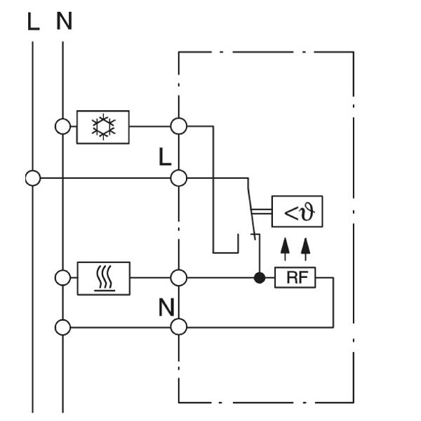 UP room controller, aluminum 55x55, 5-30C, AC 230V, 1changer, 10A/5A image 3