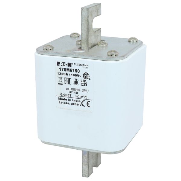 Fuse-link, high speed, 1250 A, AC 1100 V, size 3, 76 x 90 x 139 mm, aR, DIN, IEC, single indicator image 18