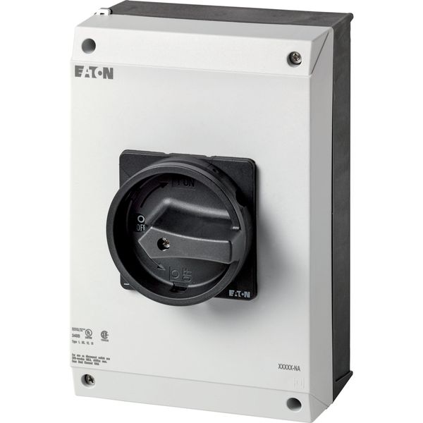 Main switch, P3, 63 A, surface mounting, 3 pole, STOP function, With black rotary handle and locking ring, UL/CSA image 8