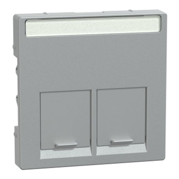 Central plate 2-gang for Schneider Electric RJ45-Connector, aluminium, System M image 3