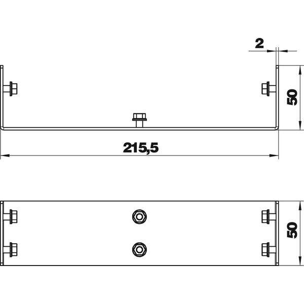 OKB V 210 Connector for OKB blank 212x50x50 image 2