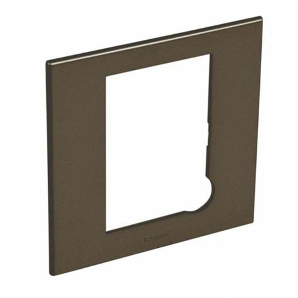 British standard plate Arteor for 13 A fused connection unit - dark bronze image 1