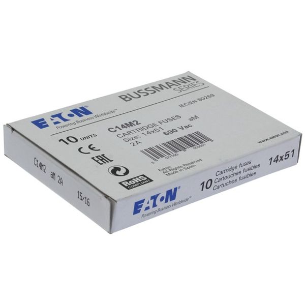 Fuse-link, LV, 2 A, AC 690 V, 14 x 51 mm, aM, IEC image 4