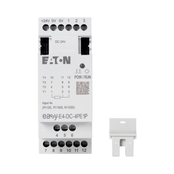 I/O expansion for easyE4 with temperature detection Pt100, Pt1000 or Ni1000, 24 VDC, analog inputs: 4, push-in image 13