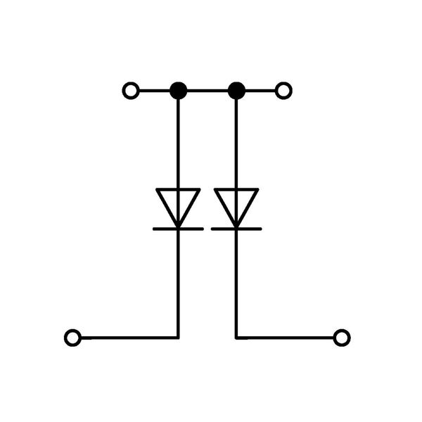 Component terminal block double-deck with 2 diodes 1N4007 gray image 2