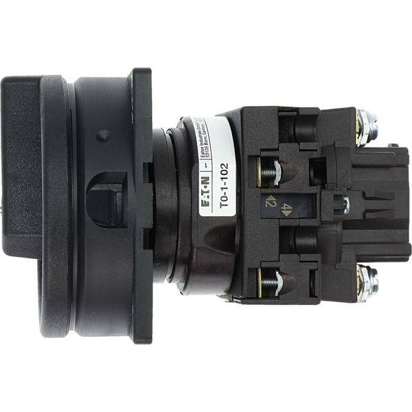 Main switch, T0, 20 A, flush mounting, 1 contact unit(s), 2 pole, STOP function, With black rotary handle and locking ring, Lockable in the 0 (Off) po image 32