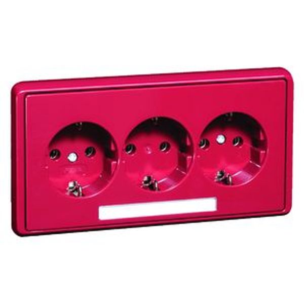 DIALOG wcd 3-voudig, ra, insteek, 2-pol.met tekstveld, robijn-rood image 1