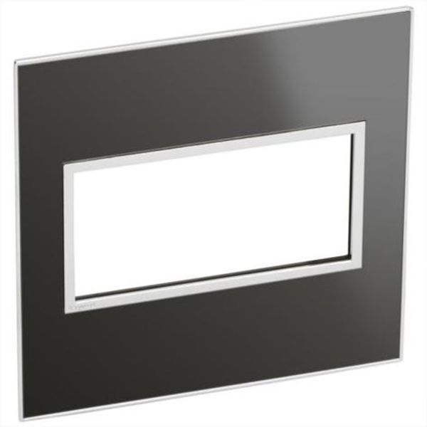 American and South African standard plate Arteor square version 4 modules for 4'' x 4'' box - reflective black image 1