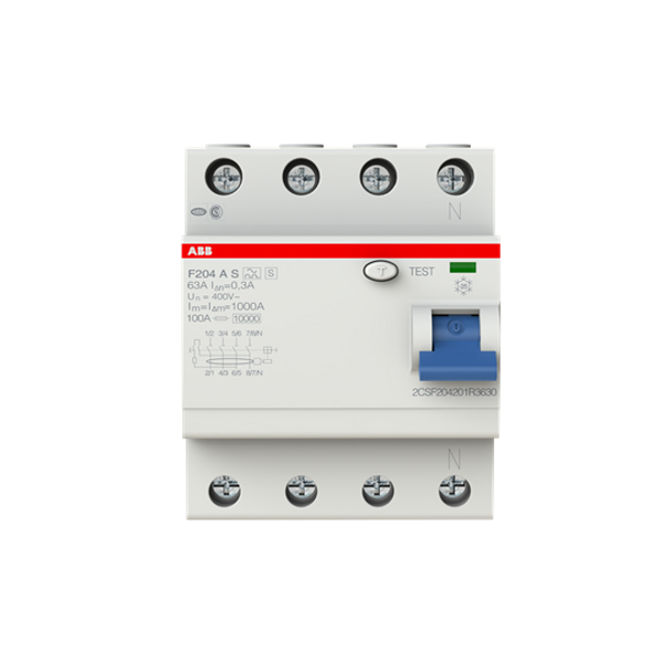 F204 A S-63/0.3 Residual Current Circuit Breaker 4P A type 300 mA image 1