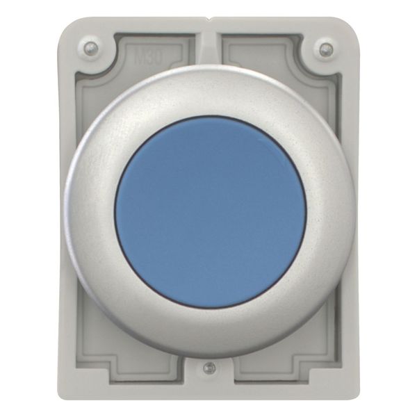 Pushbutton, RMQ-Titan, Flat, momentary, Blue, Blank, Metal bezel image 3