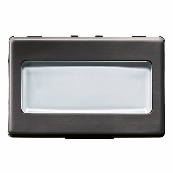 PUSH-BUTTON WITH BACKLIT NAME PLATE 250V ac - NO 10A - 3 MODULES - SYSTEM BLACK image 2