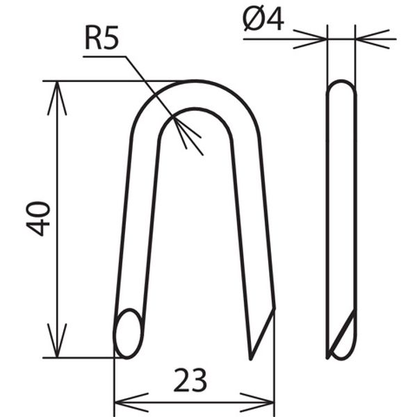 Staple for Rd -10mm L 40mm St/tZn image 2