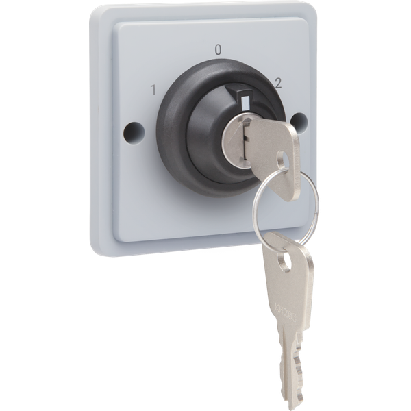 Splashproof key switch 16 A with screw terminals, grey image 2