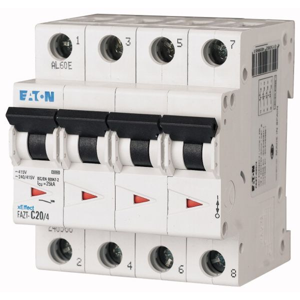 Miniature circuit breaker (MCB), 4 A, 4p, characteristic: D image 1