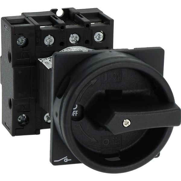 Main switch, P1, 25 A, rear mounting, 3 pole + N, STOP function, With black rotary handle and locking ring, Lockable in the 0 (Off) position image 19