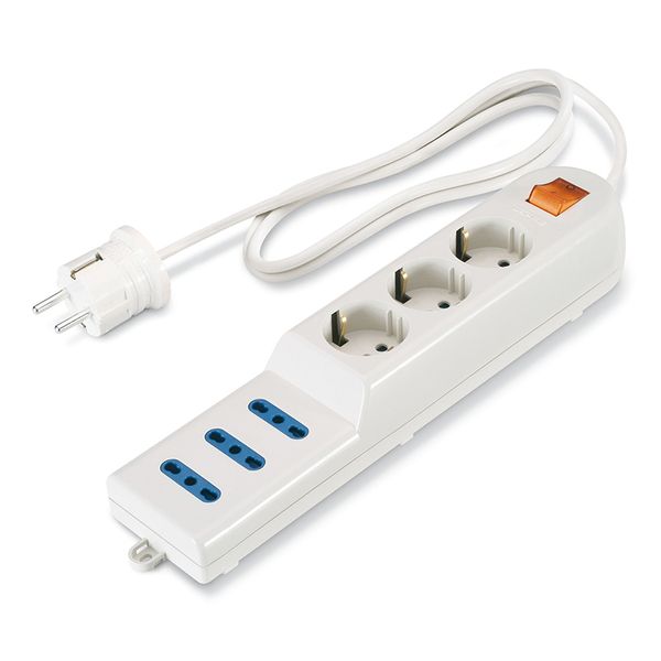 3-OUTLET SOCKET DUAL-USE SCHUKO image 1