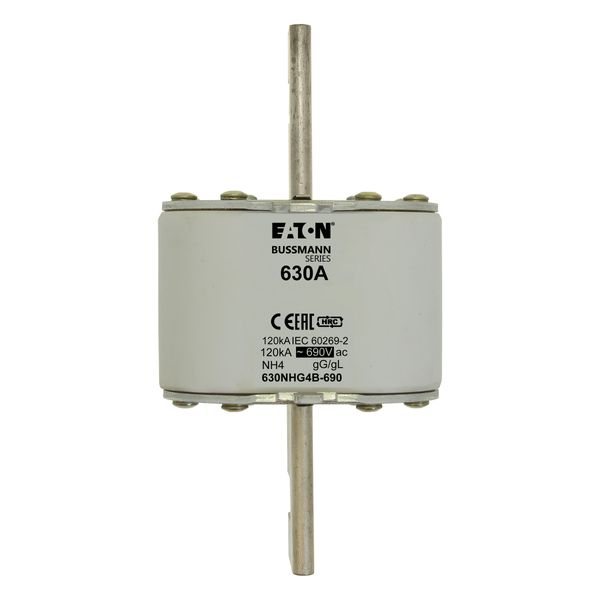 Fuse-link, LV, 630 A, AC 690 V, NH4, gL/gG, IEC, single indicator, live gripping lugs image 7