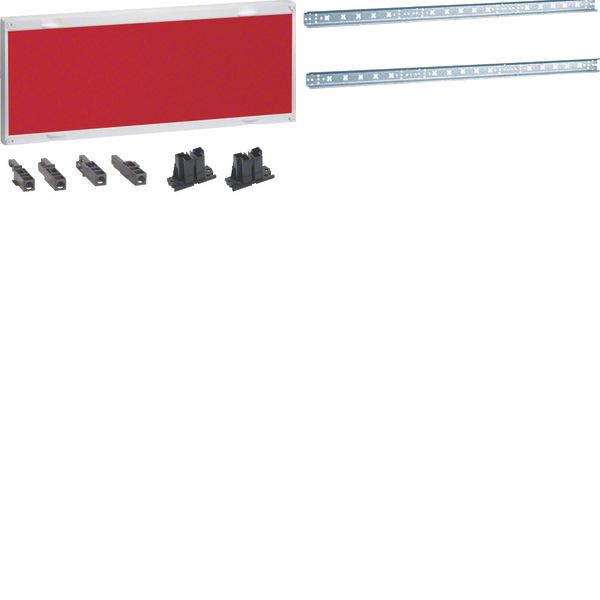 Assembly unit, universN,300x750mm,for DIN rail terminals  , red image 1