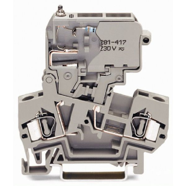 2-conductor fuse terminal block with pivoting fuse holder for 5 x 20 m image 1