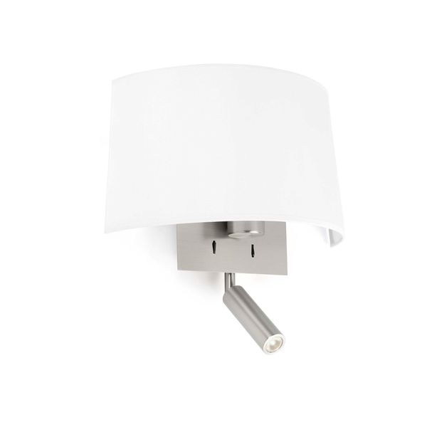 VOLTA WHITE WALL LAMP WITH LED READER E27 20W 2700 image 1