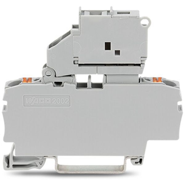 2202-1611/1000-867 2-conductor fuse terminal block; with pivoting fuse holder; with end plate image 1