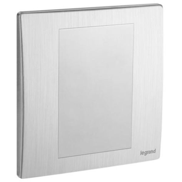 Mallia Senses 1 gang blanking plate - Brushed Aluminium image 1