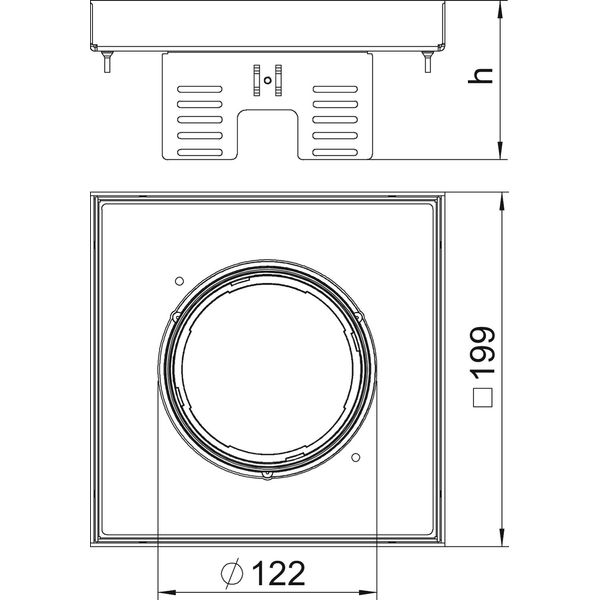 RKFN2 UZD3 4VS20 Square cassette for tube 200x200mm image 2