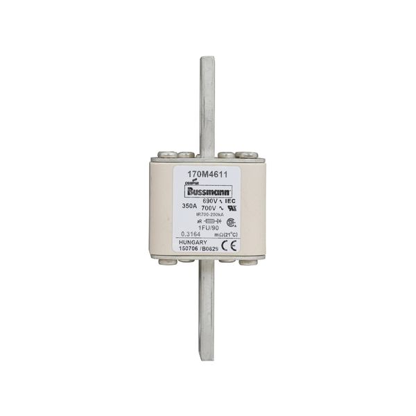 Fuse-link, high speed, 350 A, AC 690 V, size 1, 53 x 69 x 136 mm, aR, IEC, UL, no indicator, 90 mm centers image 9