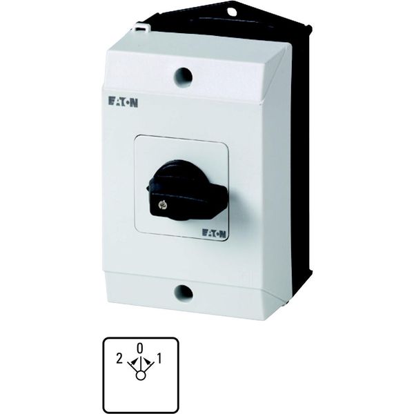 Reversing switches, T0, 20 A, surface mounting, 3 contact unit(s), Contacts: 5, 45 °, momentary, With 0 (Off) position, with spring-return from both d image 5