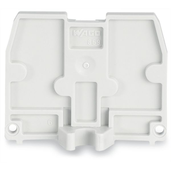 End plate with fixing flange M4 2.5 mm thick light gray image 4
