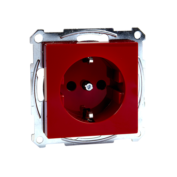SCHUKO socket-outlet f. spec.circ., shutter, screwl. term., ruby red, System M image 4