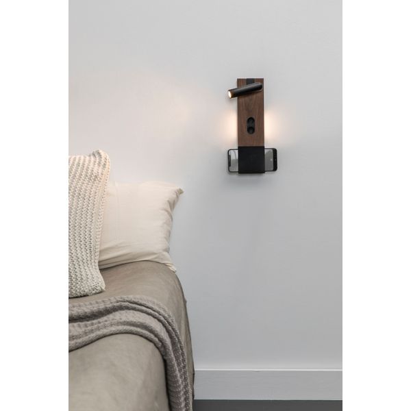 MAGOS WALNUT WALL LAMP DIMMABLE WITH READER 3W 270 image 2
