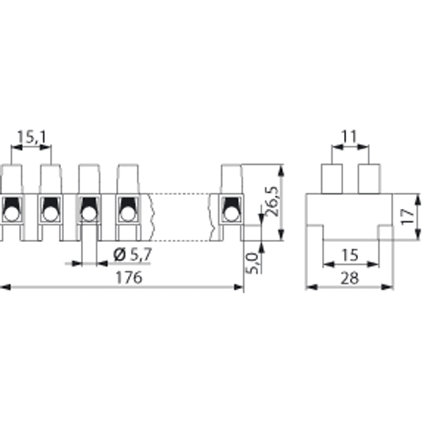 KA612.12 | Terminal strip 612.12-AK, 12-p, 16 mm², foot image 2