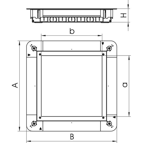 UGD55 250-3 9R Underfloor box empty for GES9/55UV 367x367x55 image 2