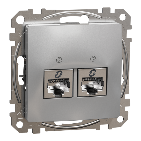 Double DATA Outlet CAT 6A STP, Sedna Design & Elements, RJ45, Aluminium image 5