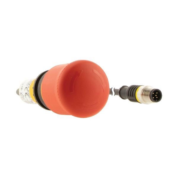 Emergency stop/emergency switching off pushbutton, Mushroom-shaped, 38 mm, Turn-to-release function, 2 NC, Cable (black) with M12A plug, 5 pole, 0.2 m image 9