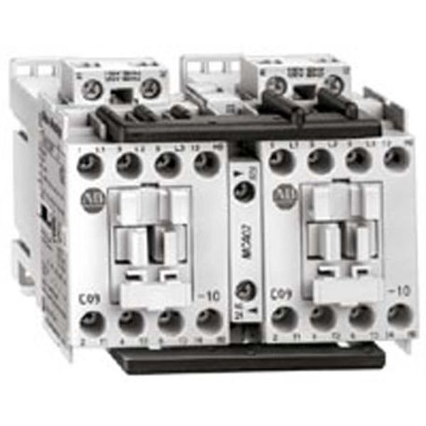 Allen-Bradley, 104-C Reversing Contactors, 23A, Line Side, 24V 50/60Hz, 1 N.O.  1 N.C. image 1