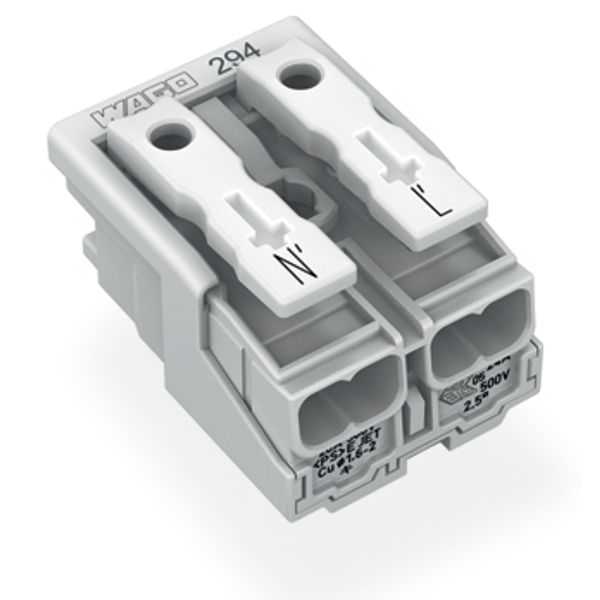 Lighting connector push-button, external without ground contact white image 2